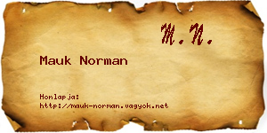 Mauk Norman névjegykártya